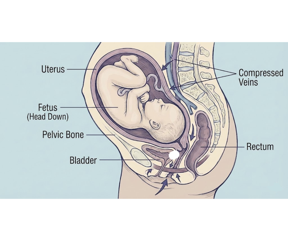 טחורים בשליש השלישי להריון - אילוסטרציה
